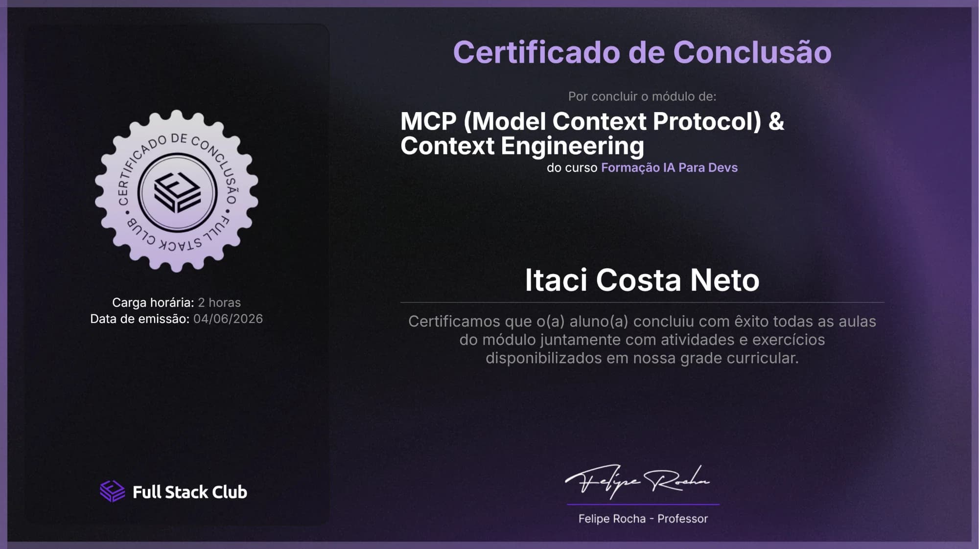 MCP (Model Context Protocol) & Context Engineering certificate